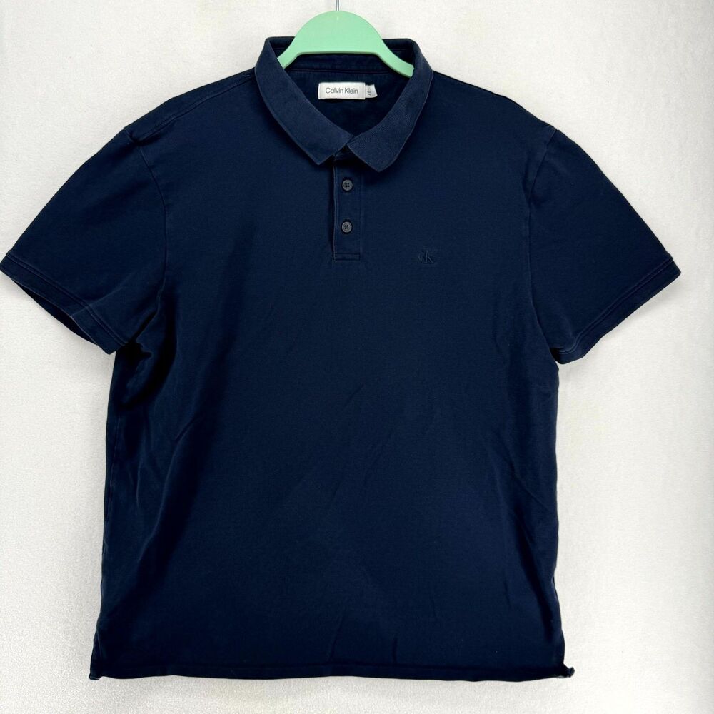 Calvin Klein‎ CK Embroidered Polo Dark Blue Mens Size M